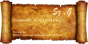 Szpevák Gizella névjegykártya